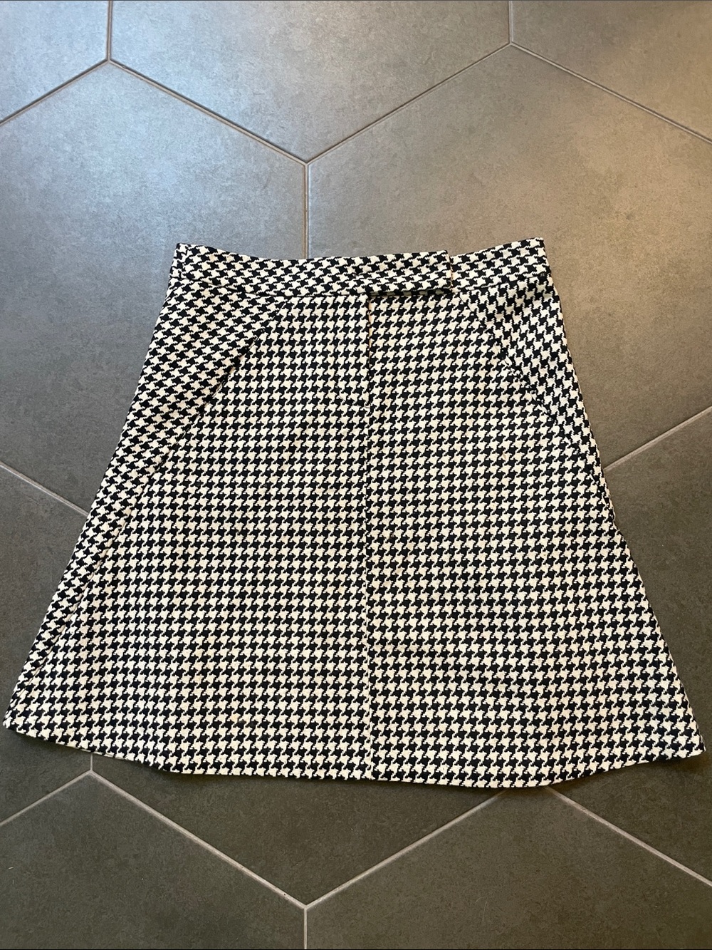 Trina Turk Houndstooth Pleated A-Line Women's Wool Skirt 6